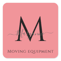 ピンクガーリーモノグラパーソナライズされたム封筒用シール