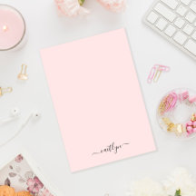 ピンクガーリーモノグラムモダンスクリプパーソナライズされたト