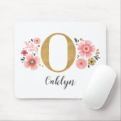 ピンクガーリーモノグラム マウスパッド (マウス)