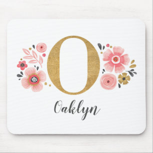 ピンクガーリーモノグラム マウスパッド