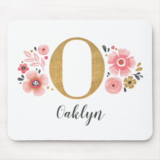 ピンクガーリーモノグラム マウスパッド (正面)