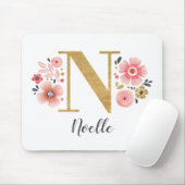 ピンクガーリーモノグラム マウスパッド (マウス)