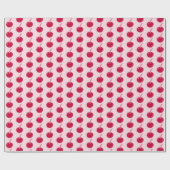 ピンクガーリーレッドさくらんぼ誕生日 ラッピングペーパー (フラット)