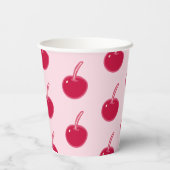 ピンクガーリーレッドさくらんぼ誕生日 紙コップ (裏面)