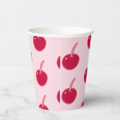 ピンクガーリーレッドさくらんぼ誕生日 紙コップ (右)