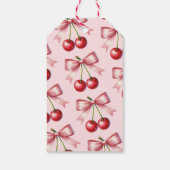 ピンクガーリーレッドコケットさくらんぼ第1誕生日 ギフトタグ (裏面)