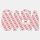 ピンクガーリーレッドコケットさくらんぼ第1誕生日 フェイバーボックス (見開き)