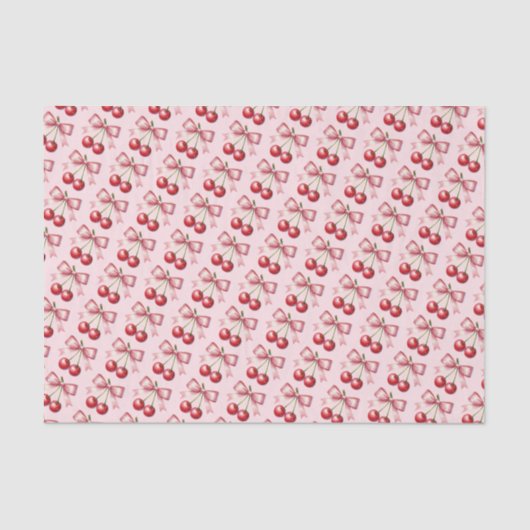 ピンクガーリーレッドコケットさくらんぼ 薄葉紙 (正面)