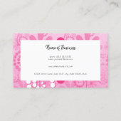 ピンクガーリーレトロデイジー花可愛い花柄 名刺 (裏面)