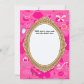 ピンクガーリーレトロドールレッツゴーデーパーティー誕生日 招待状 (裏面)