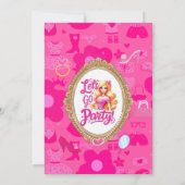 ピンクガーリーレトロドールレッツゴーデーパーティー誕生日 招待状 (裏面)