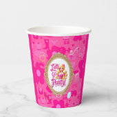 ピンクガーリーレトロドールレッツゴーデーパーティー誕生日 紙コップ (裏面)