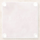 ピンクガーリーローズグリッタースパークル ガラスコースター (裏面)