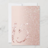 ピンクガーリーローズ金ゴールドグリッターグラデーションキンセアニェラ 招待状 (裏面)