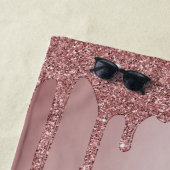 ピンクガーリーローズ金ゴールドグリッタースパークルドリップ ビーチタオル (インサイチュ)