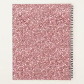 ピンクガーリーローズ金ゴールドグリッターパーソナライズされた名 プランナー手帳 (裏面)