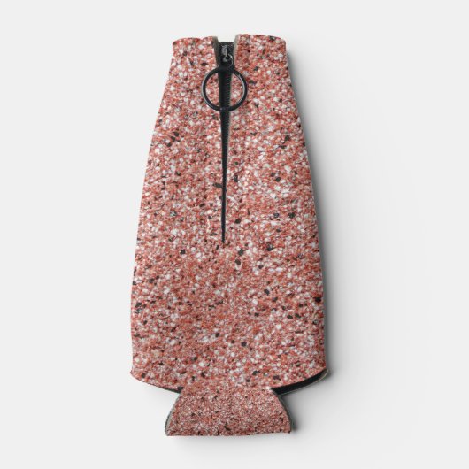 ピンクガーリーローズ金ゴールドグリッターモノグラムパーソナライズされた ボトルクーラー (裏面)