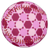 ピンクガーリー三角形の光学錯覚パターン ソフトボール (正面左)