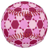 ピンクガーリー三角形の光学錯覚パターン ソフトボール (裏面)