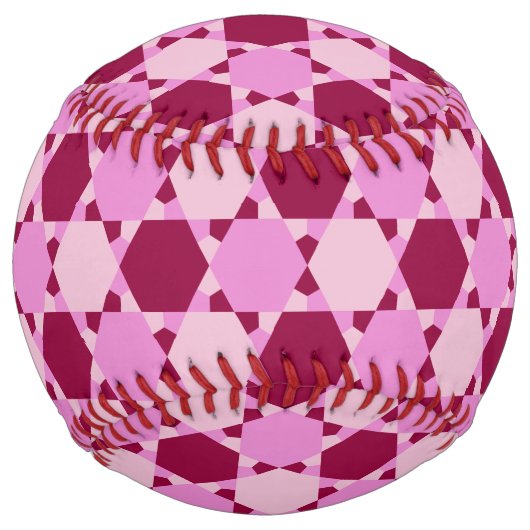 ピンクガーリー三角形の光学錯覚パターン ソフトボール (正面)