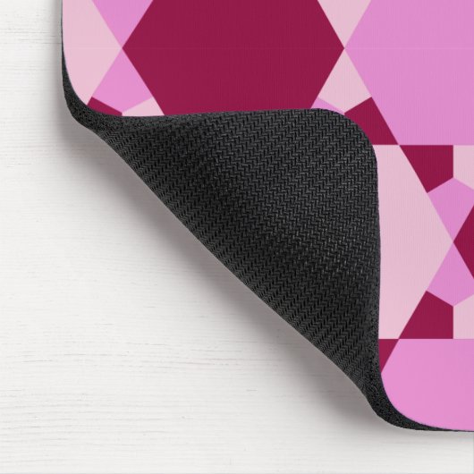 ピンクガーリー三角形の光学錯覚パターン マウスパッド (コーナー)