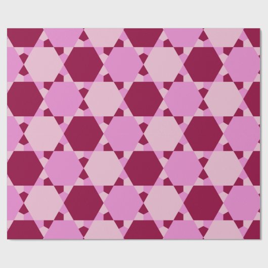 ピンクガーリー三角形の光学錯覚パターン ラッピングペーパー (フラット)