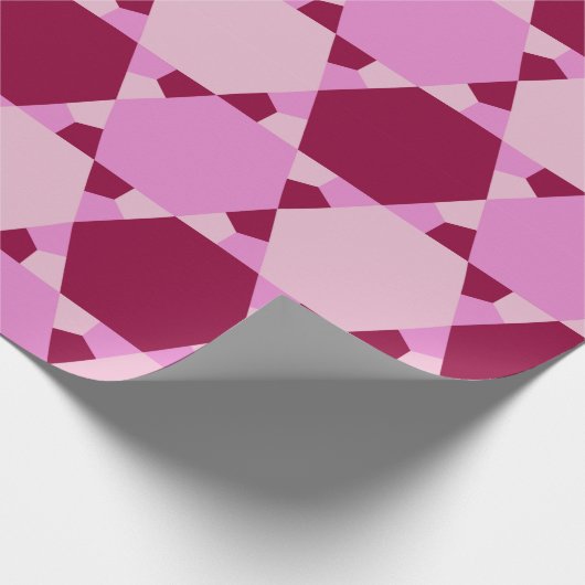 ピンクガーリー三角形の光学錯覚パターン ラッピングペーパー (角)