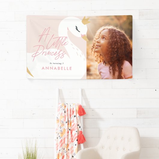 ピンクガーリー写真の美しいスワンパーティー 横断幕 (インサイチュ)