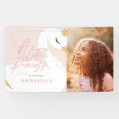 ピンクガーリー写真の美しいスワンパーティー 横断幕 (横)