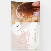 ピンクガーリー写真の美しいスワンパーティー 横断幕 (縦)