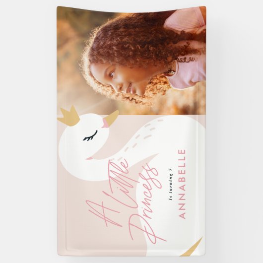 ピンクガーリー写真の美しいスワンパーティー 横断幕 (縦)