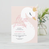 ピンクガーリー写真の美しエレガントい白鳥の子どもたち 招待状 (スタンド正面)