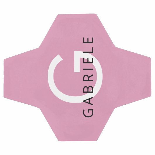 ピンクガーリー名前をカスタムするとモノグラム文字 サッカーボール (フラット)