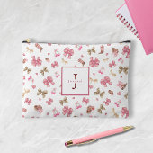 ピンクガーリー女性のカーボーイコケット模様モノグラム名 アクセサリーポーチ