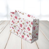 ピンクガーリー女性のカーボーイブーツ弓コケットパターン ラージペーパーバッグ