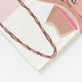 ピンクガーリー女性のカーボーイホースロデオウェスタンデザイン フリースブランケット (角)