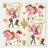 ピンクガーリー女性のカーボーイホースロデオウェスタンデザイン 壁紙 (正面)