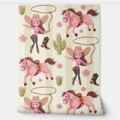 ピンクガーリー女性のカーボーイホースロデオウェスタンデザイン 壁紙 (ほどく)