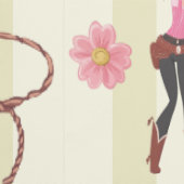 ピンクガーリー女性のカーボーイホースロデオウェスタンデザイン 壁紙 (縫い目)