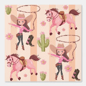 ピンクガーリー女性のカーボーイホースロデオウェスタンデザイン 壁紙 (正面)