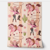 ピンクガーリー女性のカーボーイホースロデオウェスタンデザイン 壁紙 (ほどく)