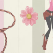 ピンクガーリー女性のカーボーイホースロデオウェスタンデザイン 壁紙 (縫い目)