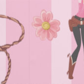 ピンクガーリー女性のカーボーイホースロデオウェスタンデザイン 壁紙 (縫い目)