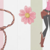 ピンクガーリー女性のカーボーイホースロデオウェスタンデザイン 壁紙 (縫い目)