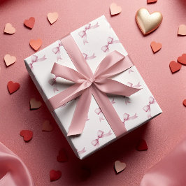 ピンクガーリー弓 ラッピングペーパー