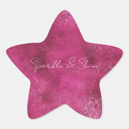 ピンクガーリー抽象芸術グリッツグラムグリッター 星シール (正面)