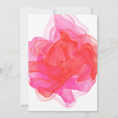 ピンクガーリー抽象芸術水色Sweet sixteen 招待状 (裏面)