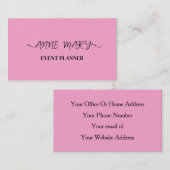 ピンクガーリー書道イベントプランナーシンプルトレンディー 名刺 (正面/裏面)