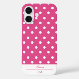 ピンクガーリー水玉模様 iPhone 16ケース