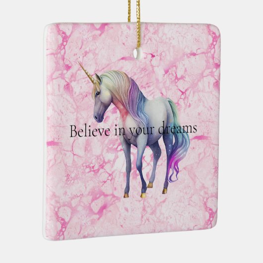 ピンクガーリー渦巻形ののユニコーンの渦巻き セラミックオーナメント (右)
